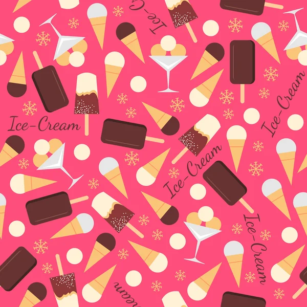 Seamless pattern with ice creams. Vector illustration — ストックベクタ