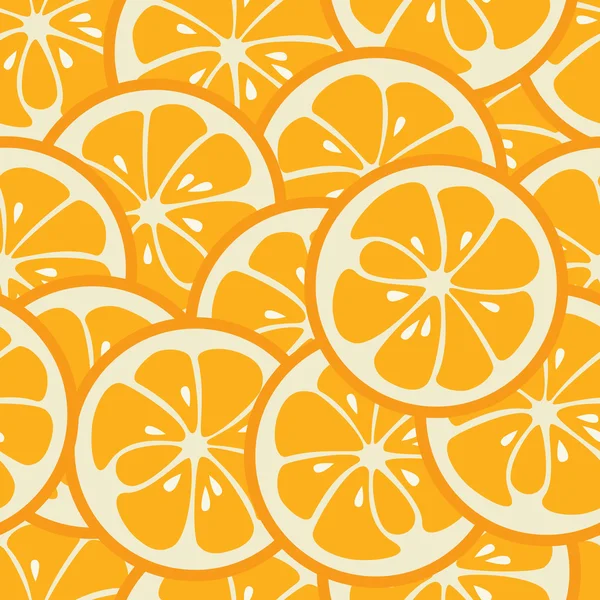 Cute seamless pattern with orange slices — Stock Vector