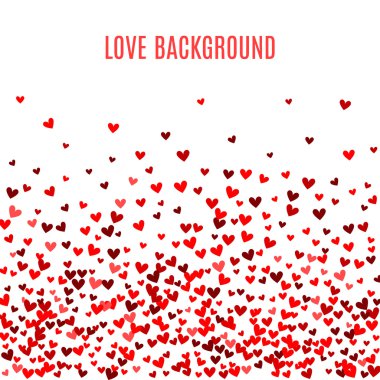Romantic red heart background. Vector illustration