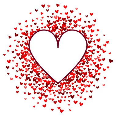 Romantic red heart background. Vector illustration