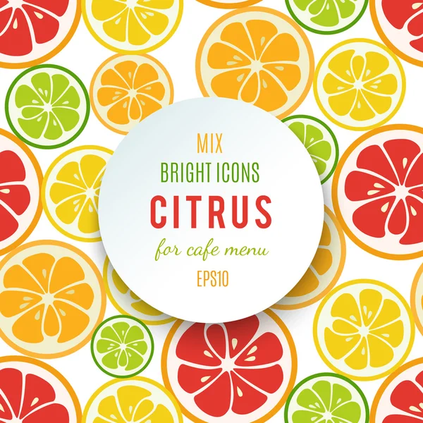 Banner with citrus fruits and spare place for your text — 스톡 벡터