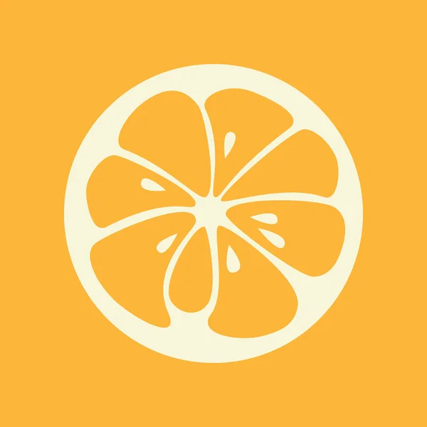 Ícone elegante laranja. Logotipo de fruta suculenta — Vetor de Stock
