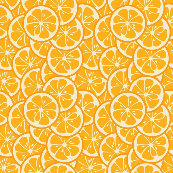 Lindo patrón sin costura con rodajas de naranja — Vector de stock