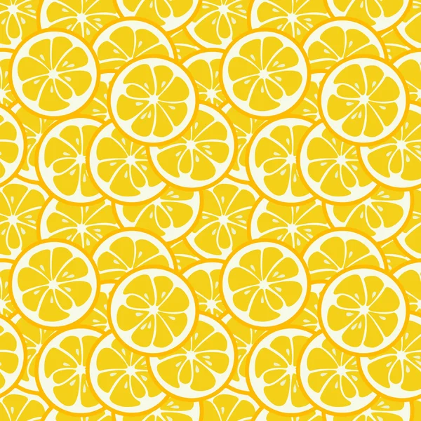 Симпатичный бесшовный рисунок с желтыми ломтиками лимона — стоковый вектор