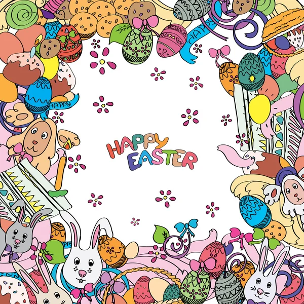 Impresionante tarjeta de Pascua feliz en vector — Vector de stock