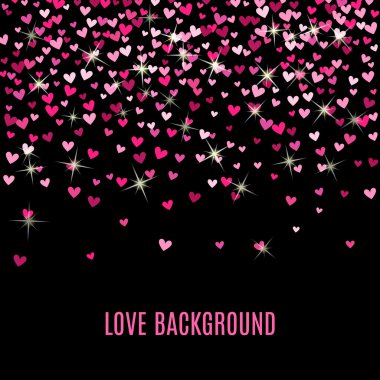 Romantic red heart background. Vector illustration