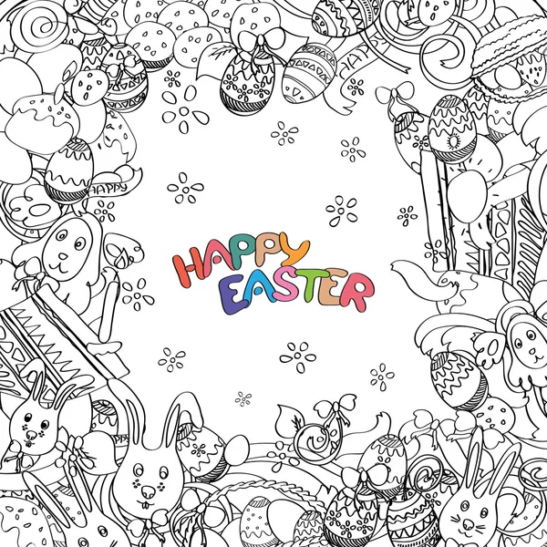 Impresionante tarjeta de Pascua feliz en vector — Vector de stock
