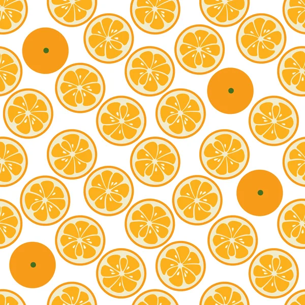 Mignon motif sans couture avec des tranches d'orange — Image vectorielle