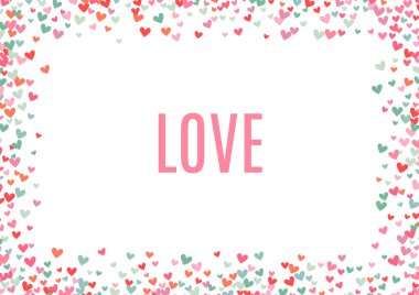 Romantic pink and blue heart background. Vector illustration