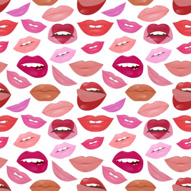 Glamour dudaklar desen ile farklı ruj renkleri