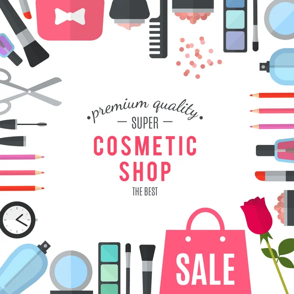 Professional quality cosmetics shop. Vector — Stockvector