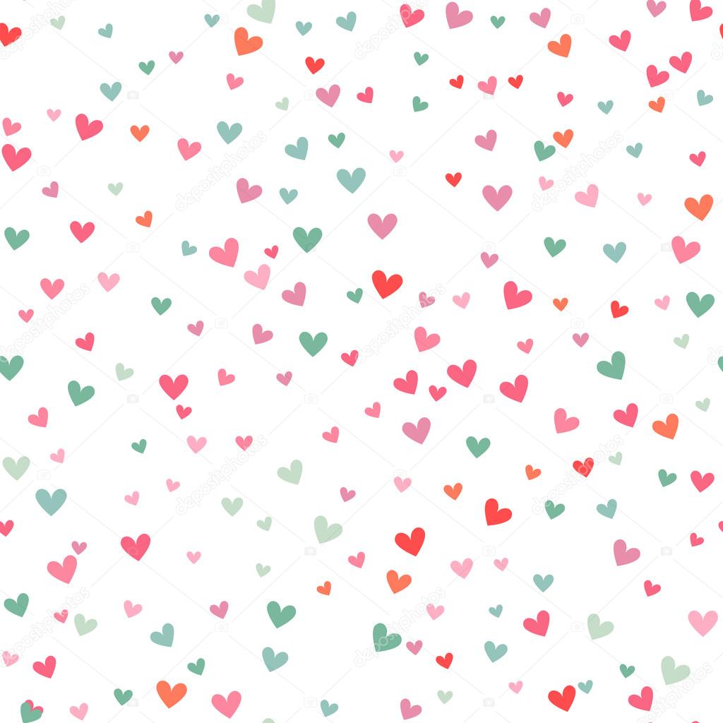 Romantic pink and blue heart pattern. Vector illustration