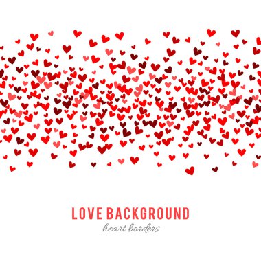 Romantic red heart background. Vector illustration