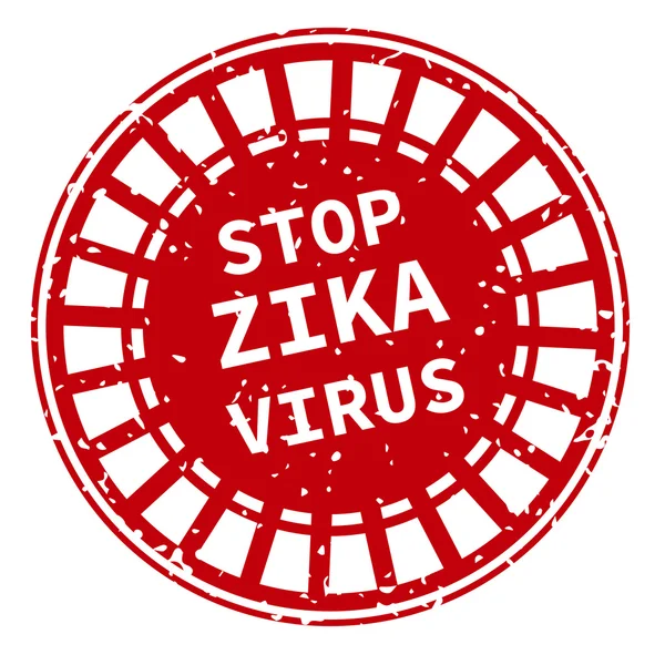 Sello de virus Zika rojo y blanco . — Vector de stock