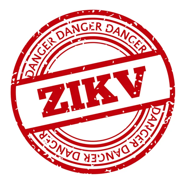 Red and white Zika Virus stamp. — Stock Vector