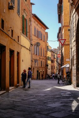 Siena 'nın Ortaçağ Sokakları - Toskana, İtalya