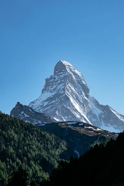 The Mighty and Beautiful Matterhorn Peak, The Famous and Iconic Swiss Mountain in the Alps, Zermatt, Valais, İsviçre