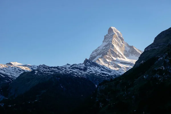 Mighty Beautiful Matterhorn Peak Άποψη Από Zermatt Διάσημο Και Εικονογραφικό — Φωτογραφία Αρχείου