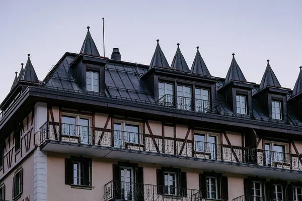 Beautiful Building Swiss Alps Moutains Zermatt Switzerland — Photo