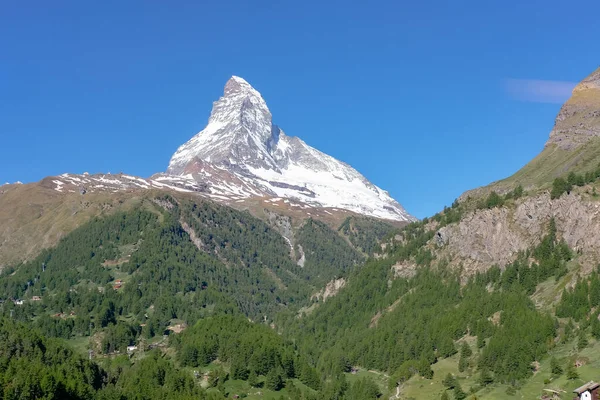 Mighty Beautiful Matterhorn Famous Iconic Swiss Mountain Alps Zermatt Valais — Stock fotografie