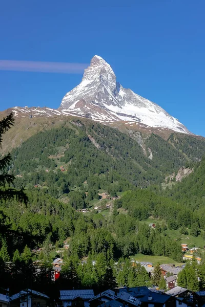 The Mighty and Beautiful Matterhorn, The Famous and Iconic Swiss Mountain in the Alps, Zermatt, Valais, İsviçre