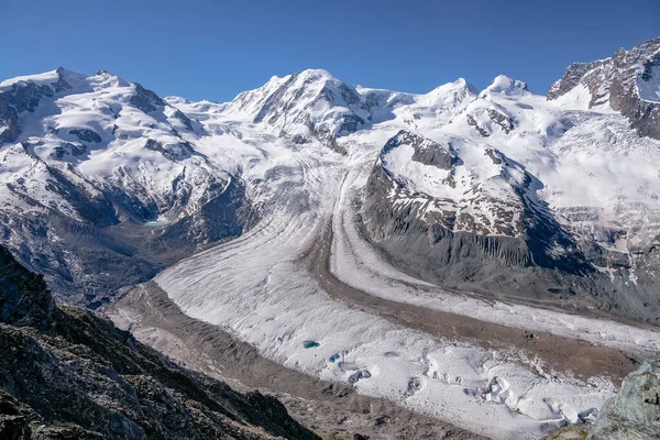 Glaciar Gornergrat Gornergletscher Glaciar Del Valle Lado Oeste Del Macizo — Foto de Stock