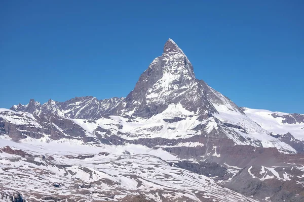 Mighty Beautiful Matterhorn Peak View Gornergrat Famous Iconic Swiss Mountain — Φωτογραφία Αρχείου