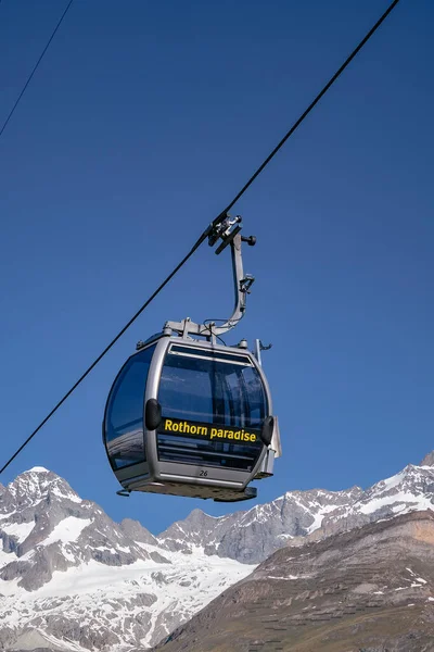 Sunnegga 'da Kablolu Araba - Alplerde İsviçre Dağı, Zermatt, Valais, İsviçre