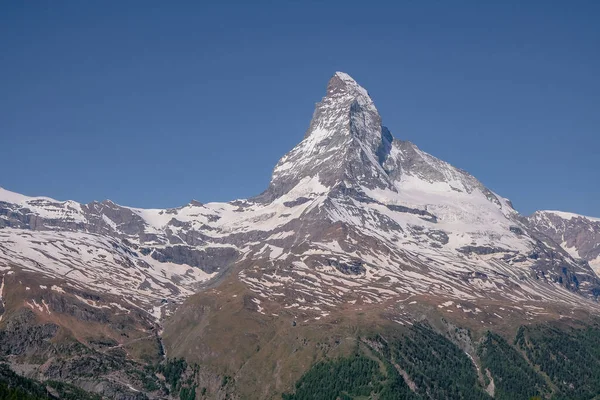 Πανόραμα Θέα Από Sunnegga Mighty Beautiful Matterhorn Peak Famous Iconic — Φωτογραφία Αρχείου