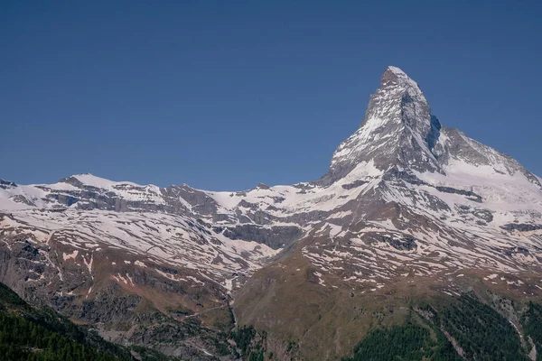 Πανόραμα Θέα Από Sunnegga Mighty Beautiful Matterhorn Peak Famous Iconic — Φωτογραφία Αρχείου