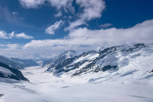 Aletschgletscher Jungfrauregion Teil Der Schweizer Alpen Der Schweiz Der Große — Stockfoto