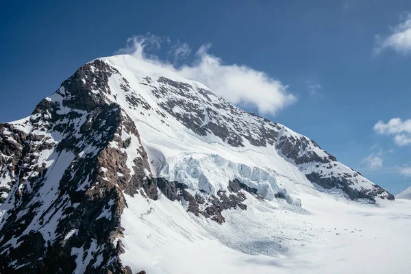 Vista Desde Teleférico Eiger Express Montaña Cubierta Nieve Observatorio Esfinge — Foto de Stock