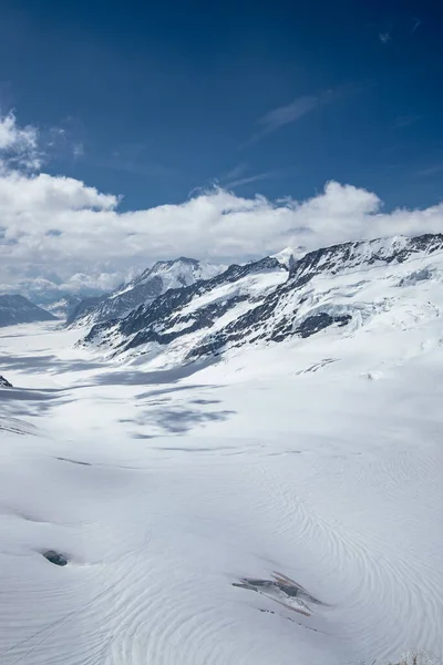 Glaciar Aletsch Região Jungfrau Parte Dos Alpes Suíços Swizerland Grande — Fotografia de Stock