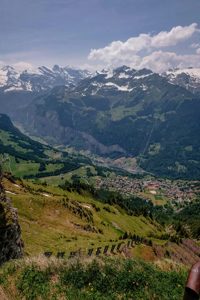 Uitzicht Vanuit Lucht Vanaf Het Royal Walk Viewpoint Mannlichen Zwitserse — Stockfoto