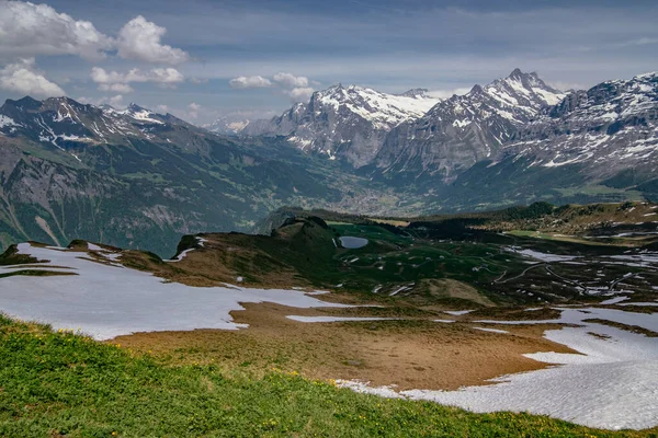 Uitzicht Vanuit Lucht Vanaf Het Royal Walk Viewpoint Mannlichen Zwitserse — Stockfoto