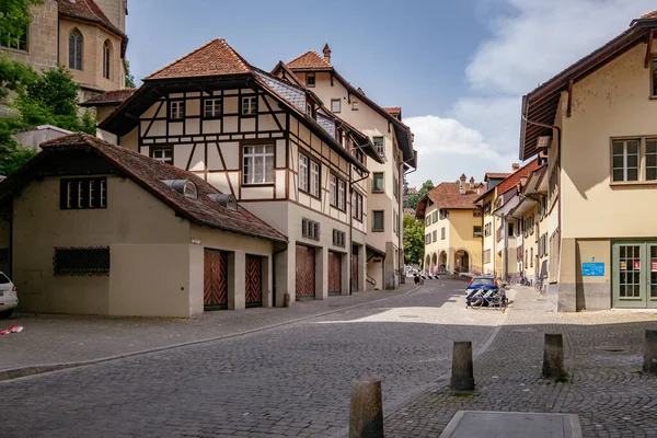 Tradycyjne Drewniane Domy Centrum Berna Szwajcaria Dziedzictwo Unesco — Zdjęcie stockowe