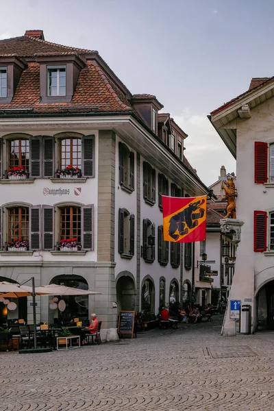 Thun Radniční Náměstí Nachází Starém Městě Města Thun Canton Bern — Stock fotografie