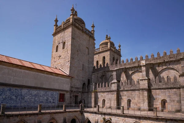 Vista Aérea Cidade Alto Das Torres Catedral Católica Romana Porto — Fotografia de Stock