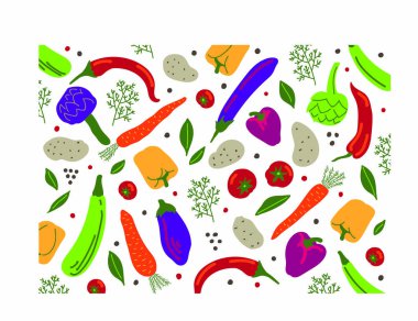 Sebze ve yeşilliklerin renkli arkaplanı