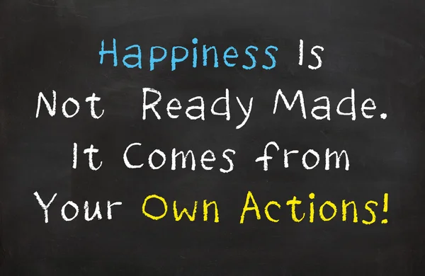 Щастя приходить від ваших дій — стокове фото