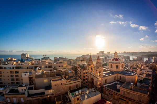 Malta Vista Cidade Valletta Cima — Fotografia de Stock