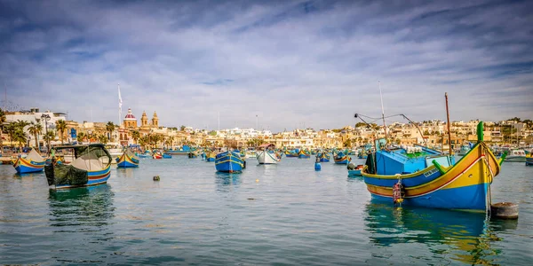 Luzzu Barco Típico Malta Para Pescadores Muitos Deles Marsaxlockk — Fotografia de Stock