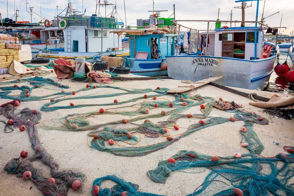 Malta Barche Marsaxlockk Porto — Foto Stock