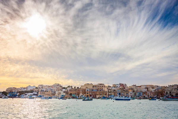 Malta Vista Atardecer Marsaxlockk —  Fotos de Stock