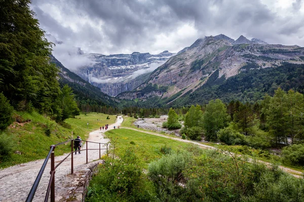 Gavarnie Sirki Fransa Nın Güneybatısında Merkezi Pireneler Bulunan Spanya Sınırına — Stok fotoğraf