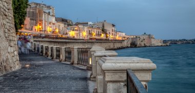 Ortigia waterfront in the city of Syracuse clipart