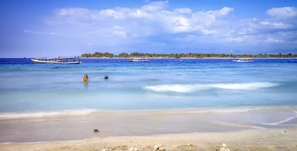 Gili trawangan Beach uzun pozlama. — Stok fotoğraf