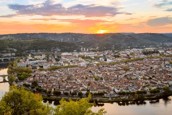 Cahors paysage au coucher du soleil Photos De Stock Libres De Droits