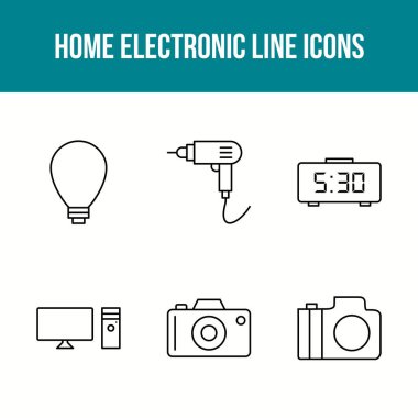 Eşsiz Ev Elektronik Vektör Simgesi Ayarları