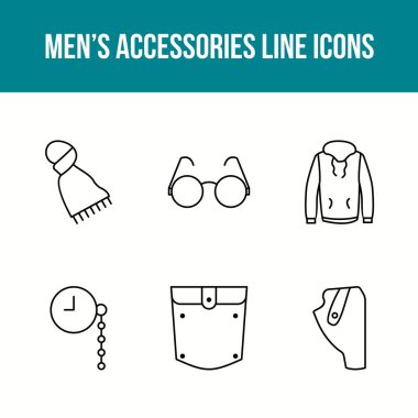 Erkek Aksesuar Vektör Simgesi Ayarları